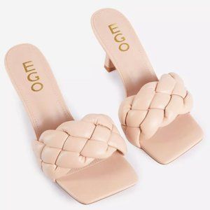 Molly-Mae X EGO Waves Square Kitten Heel Mule Nude